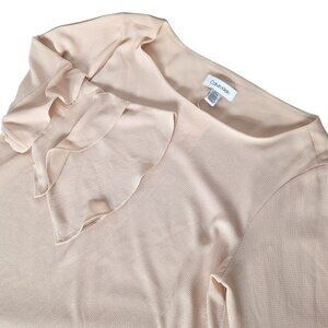 Calvin Klein Blush Textured Blouse Top Medium
